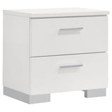 Felicity 2-drawer Nightstand Glossy White