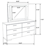 Felicity 6-drawer Dresser with LED Mirror White High Gloss