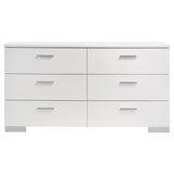 Felicity 6-drawer Dresser Glossy White