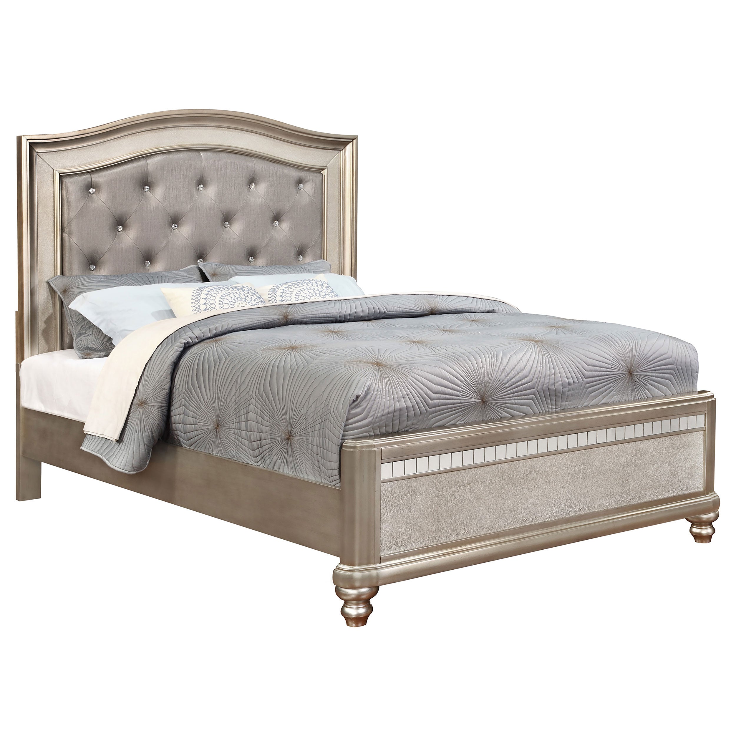 Bling Game Bedroom Set Metallic Platinum