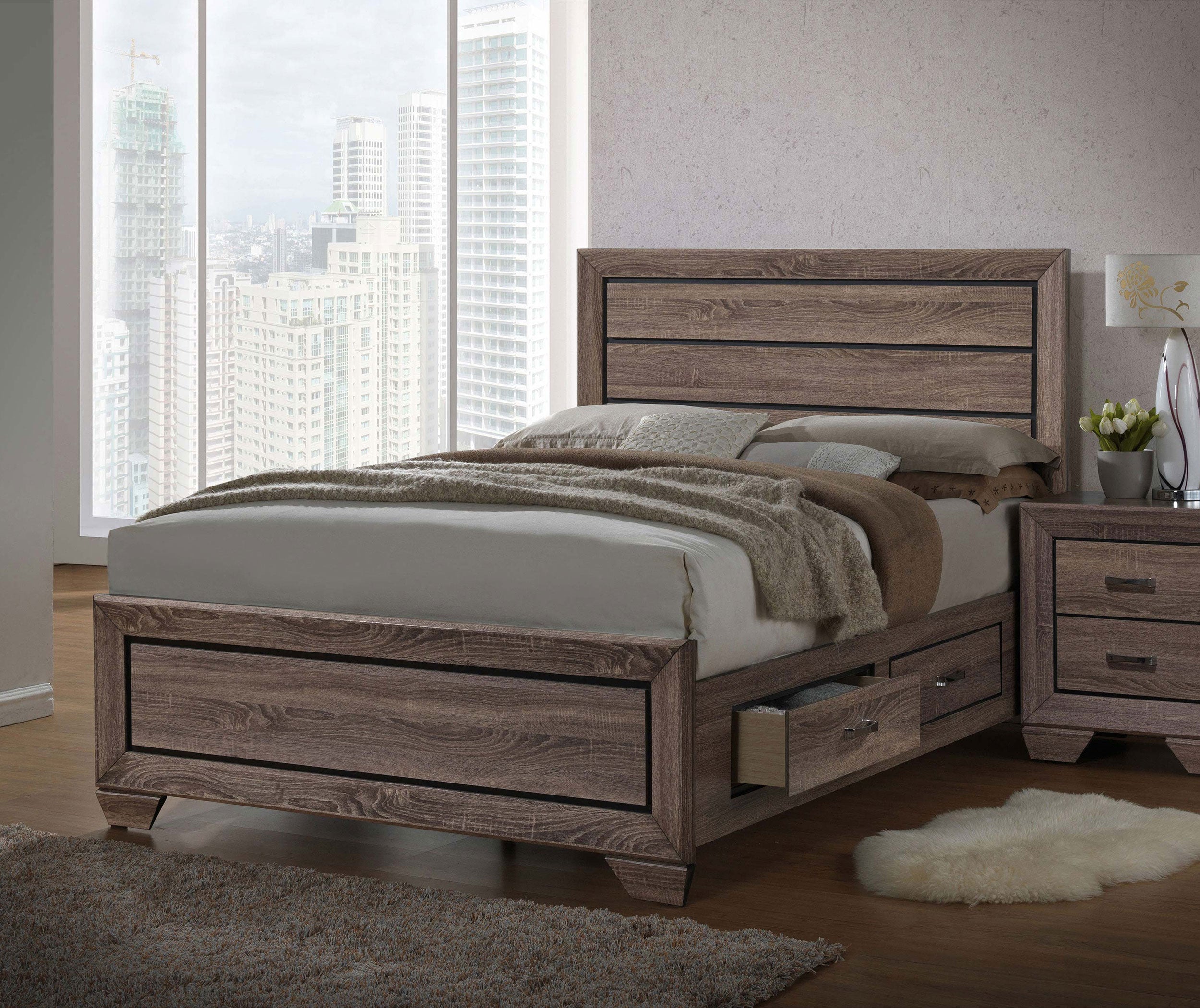 Kauffman  Storage Bed Washed Taupe