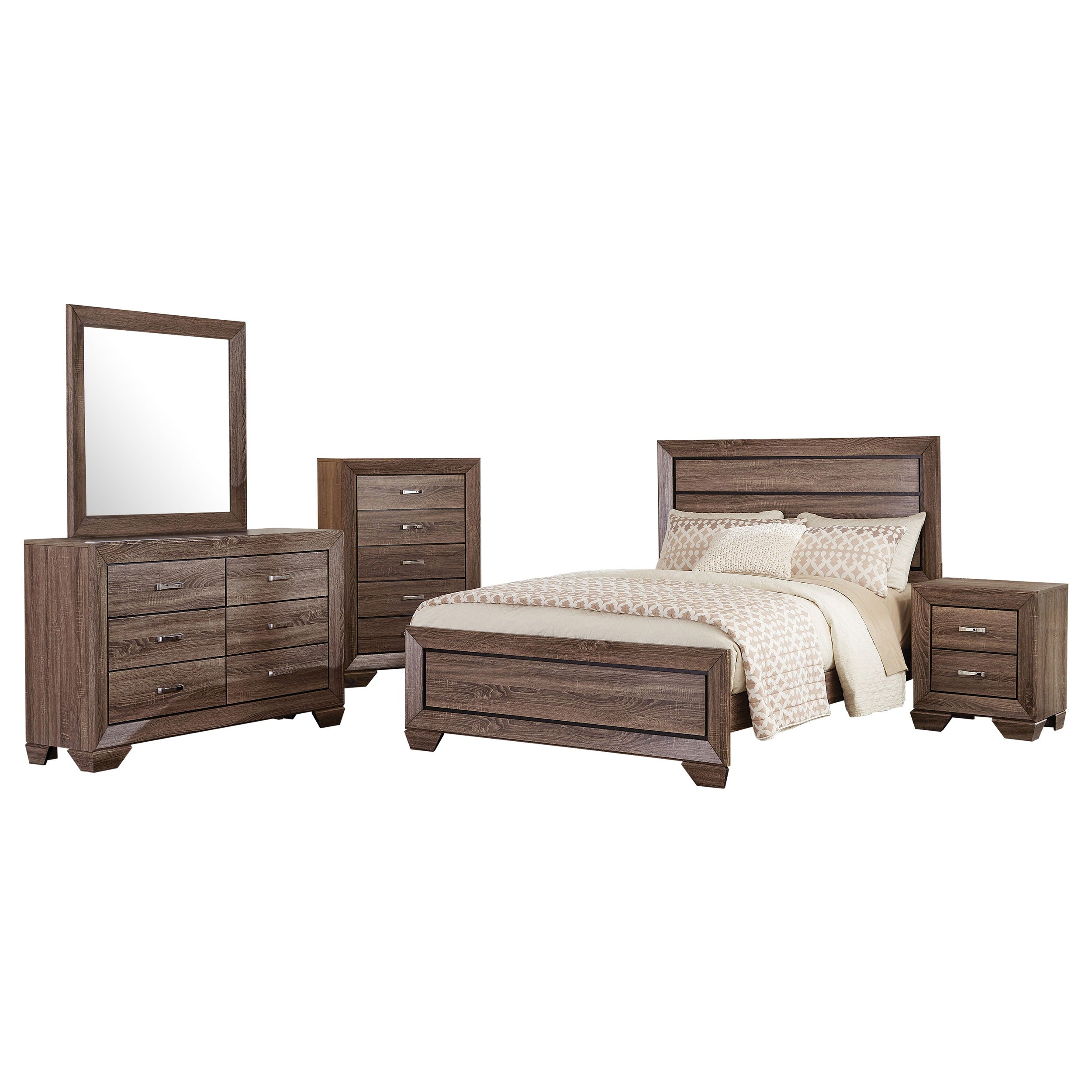 Kauffman Bedroom Set with High Straight Headboard