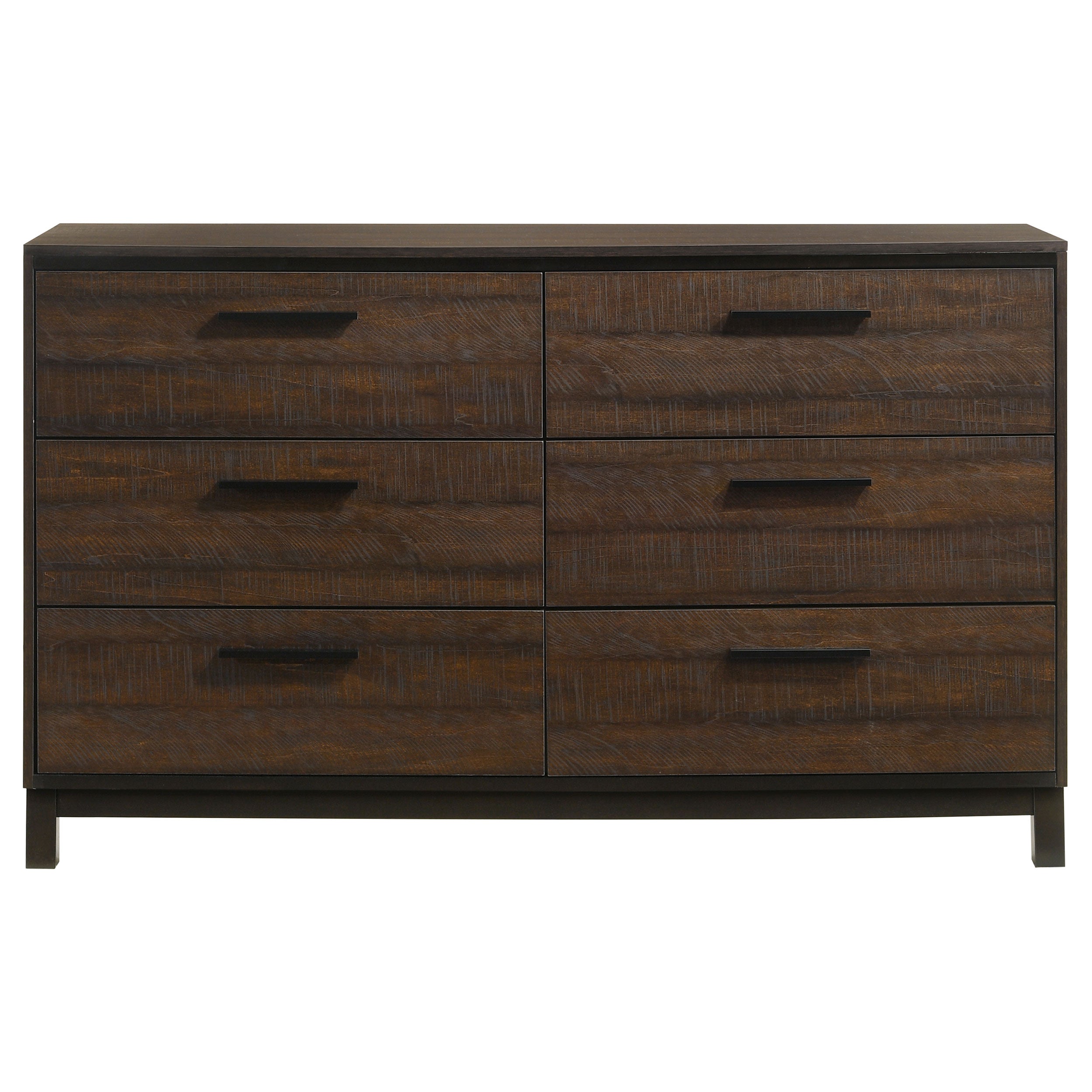 Edmonton 6-drawer Dresser with Mirror Rustic Tobacco