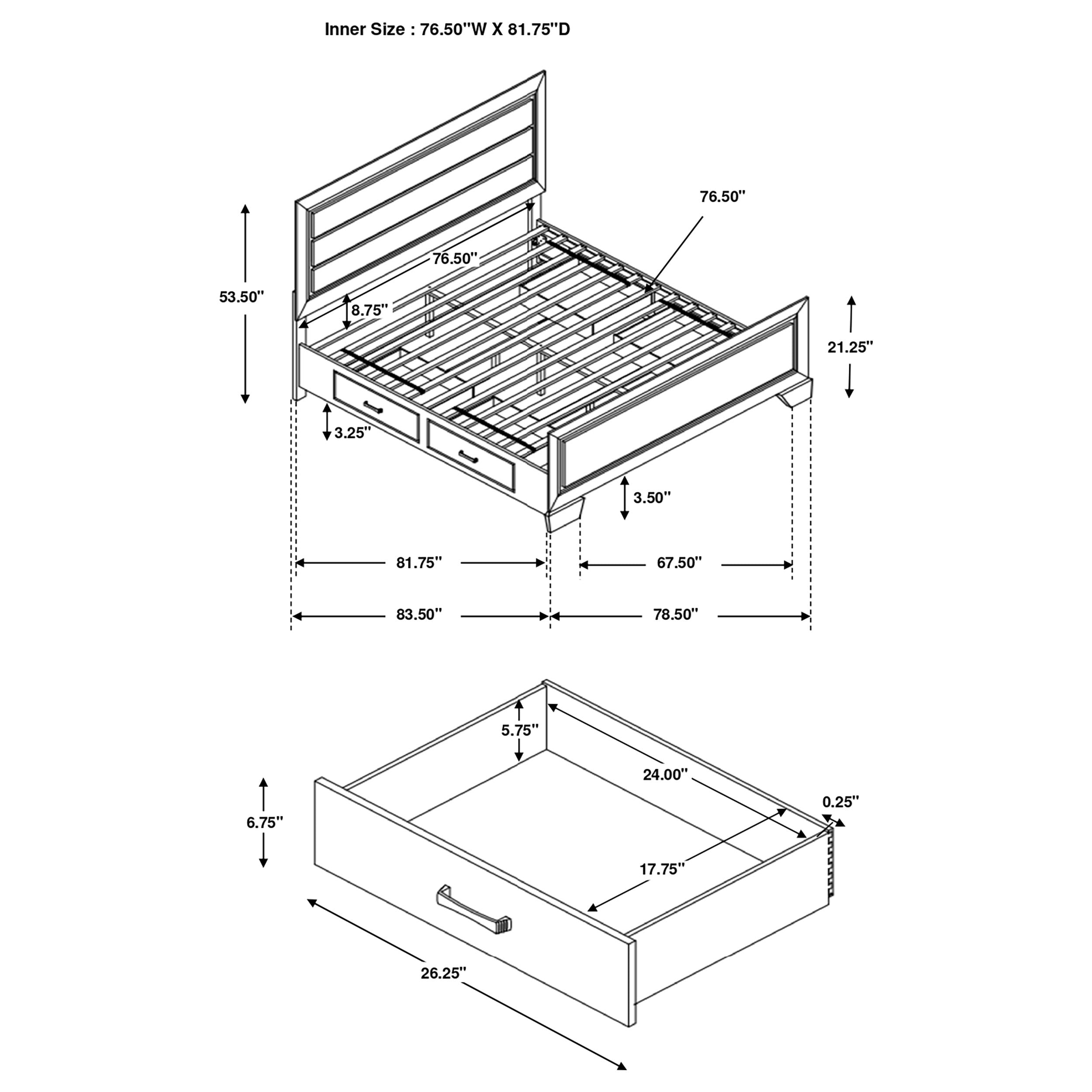 Kauffman  Storage Bed Dark Cocoa