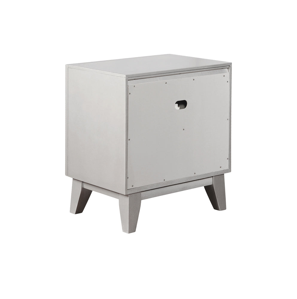 Leighton 2-drawer Nightstand Metallic Mercury