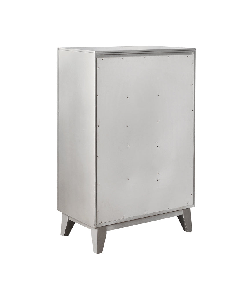 Leighton 5-drawer Chest Metallic Mercury