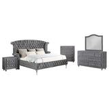 Deanna Upholstered Tufted Bedroom Set Grey