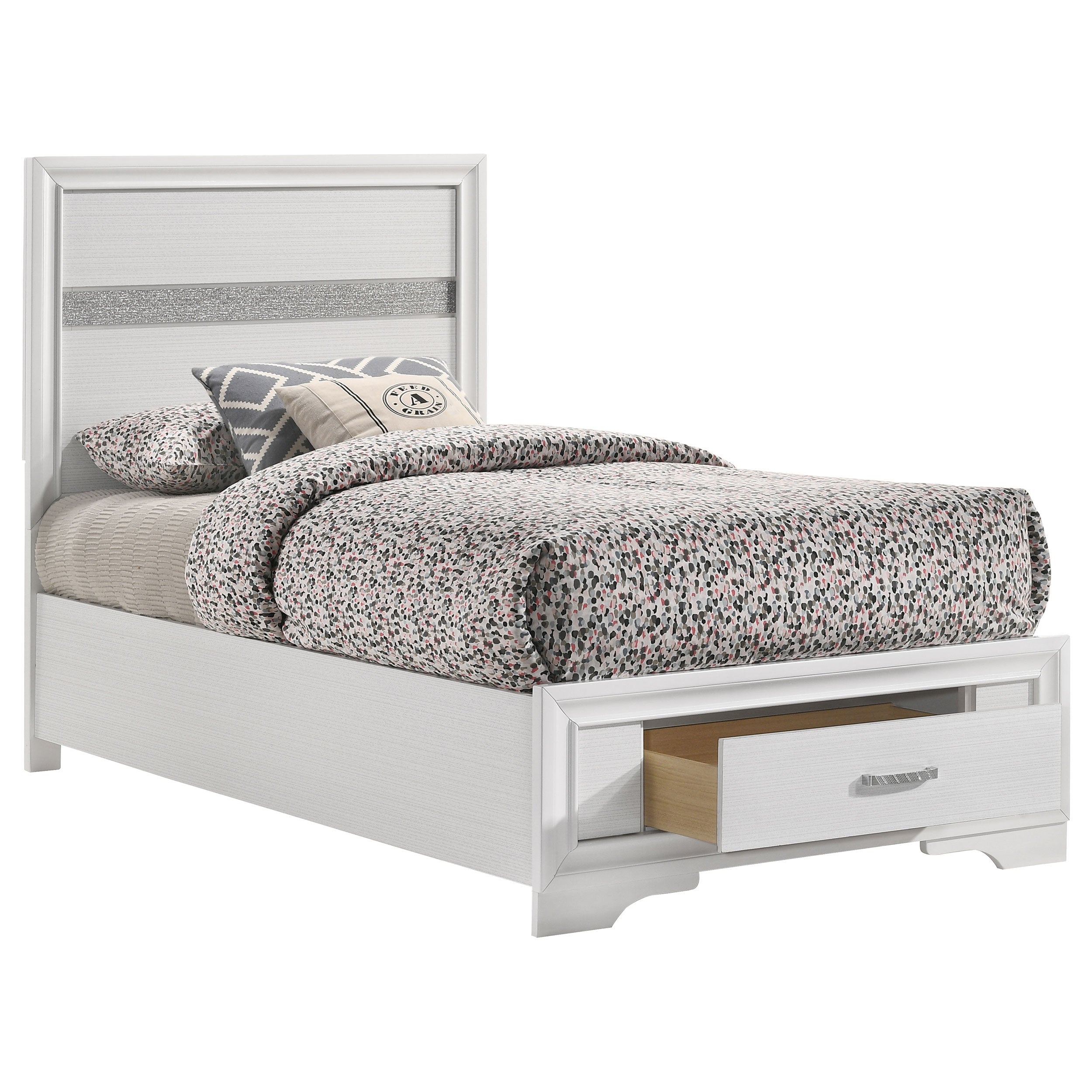 Miranda  2-drawer Storage Bed White