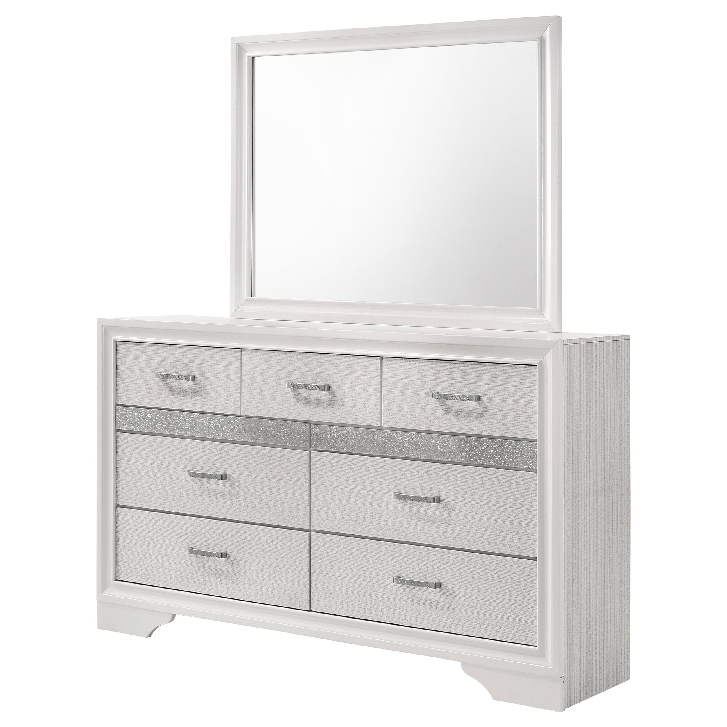 Miranda 7-drawer Dresser with Mirror White