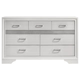 Miranda 7-drawer Dresser White and Rhinestone