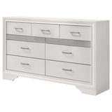 Miranda 7-drawer Dresser White and Rhinestone