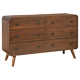 Robyn 6-drawer Dresser with Mirror Dark Walnut