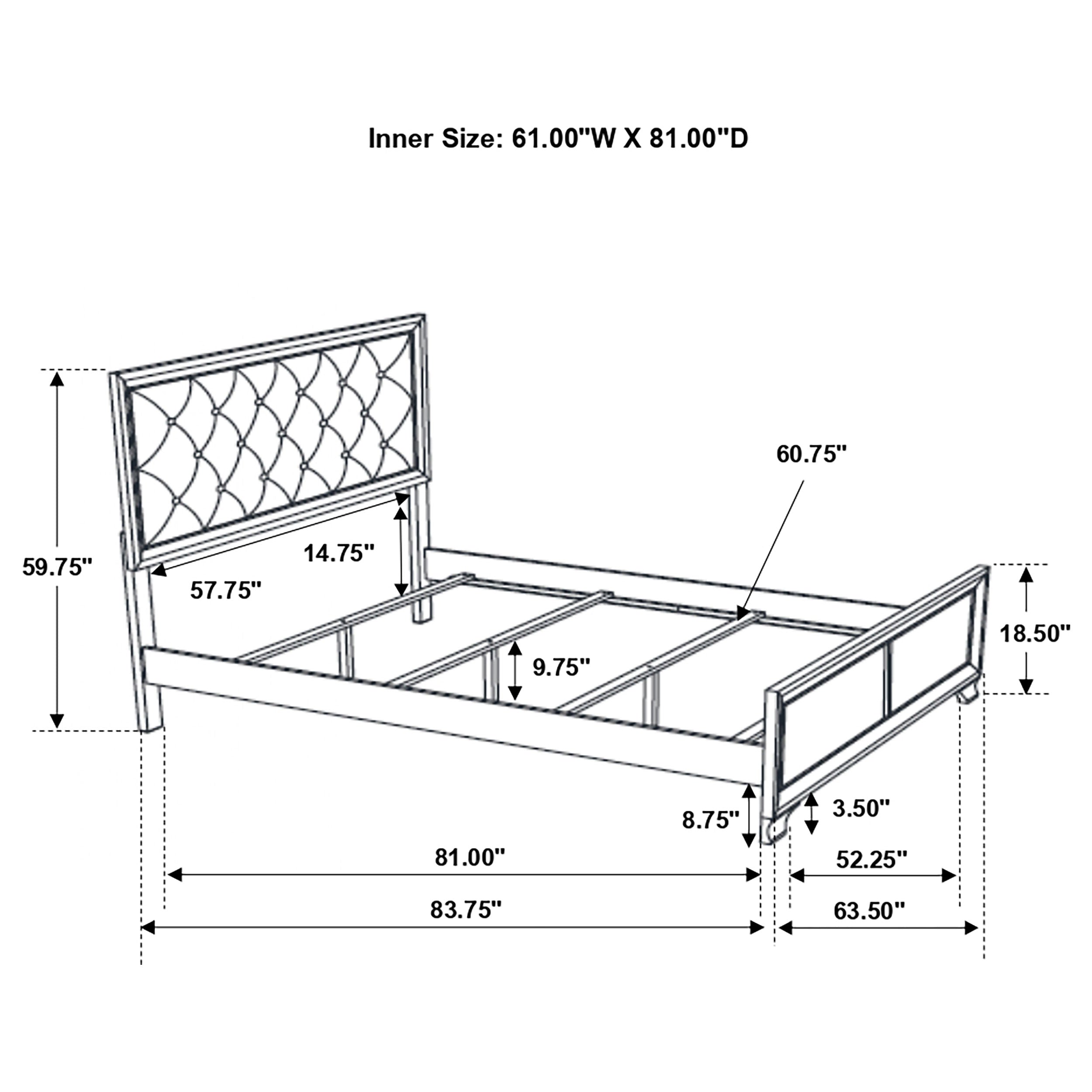 Beaumont Upholstered  Bed Champagne