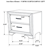 Beaumont 2-drawer Rectangular Nightstand Champagne