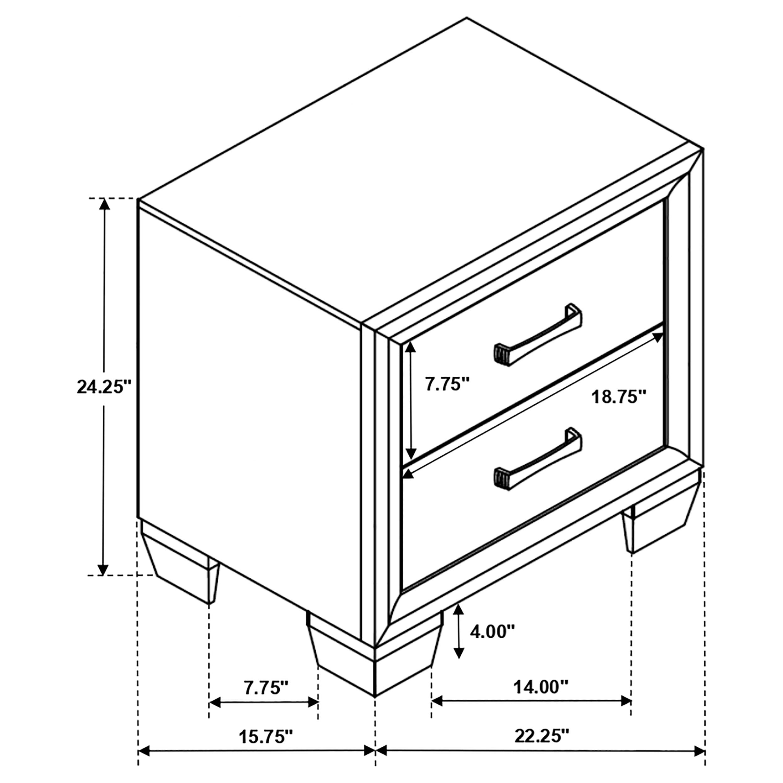 Brandon 2-drawer Nightstand Medium Warm Brown