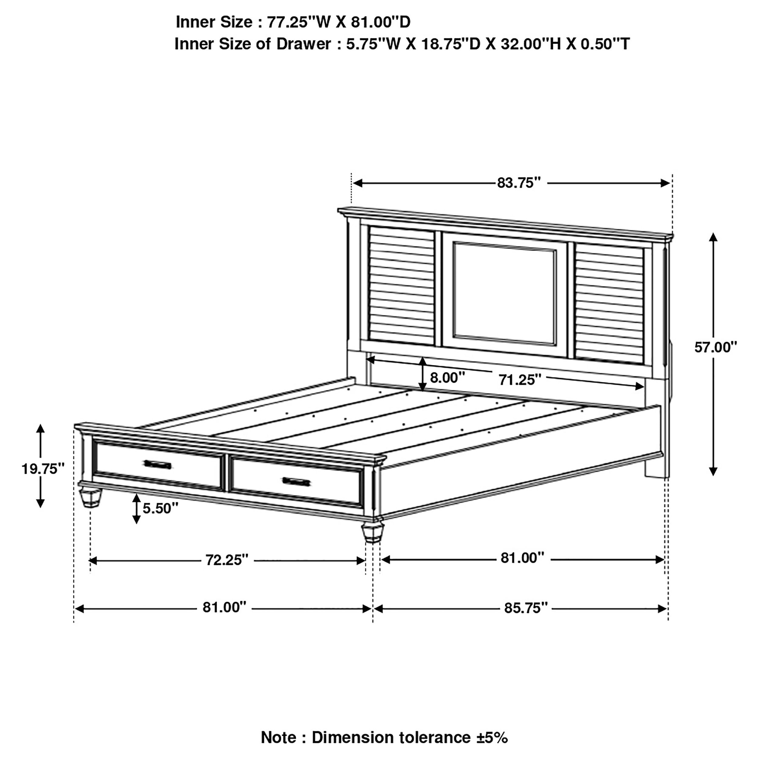 Franco  Storage Bed Antique White