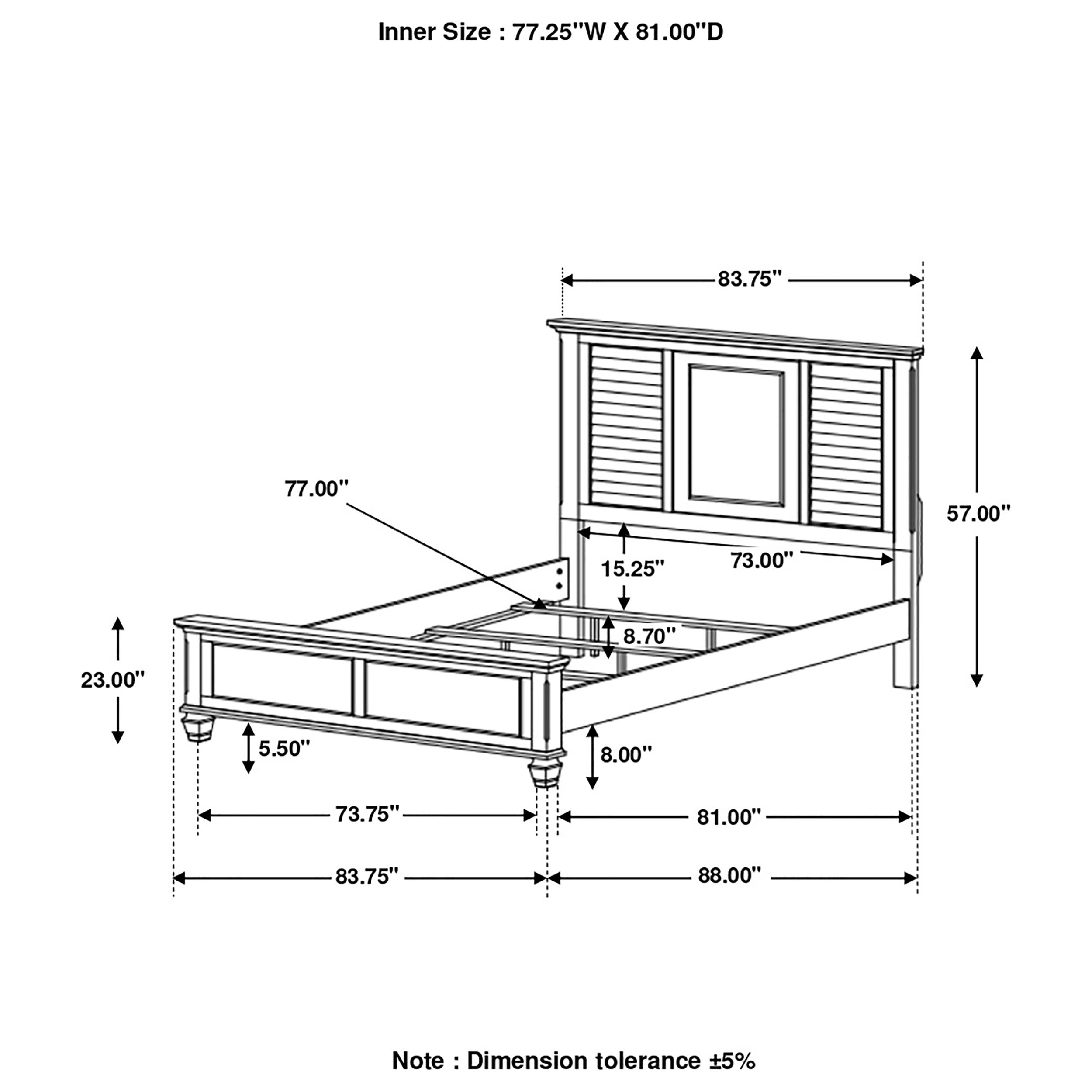 Franco  Panel Bed Antique White