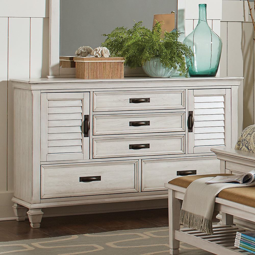 Franco 5-drawer Dresser Antique White