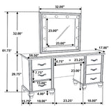 Barzini 7-drawer Vanity Desk with Lighted Mirror White