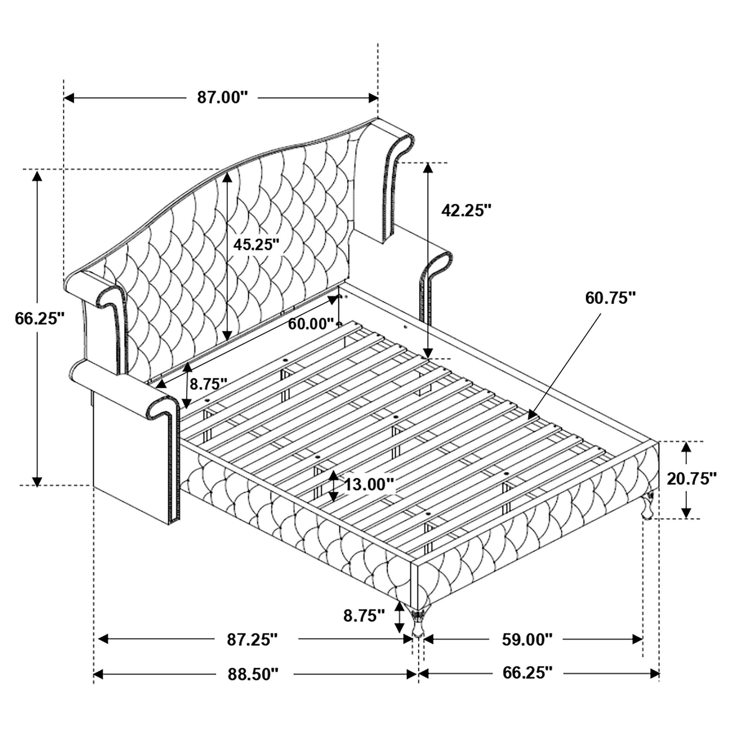 Deanna  Tufted Upholstered Bed Black