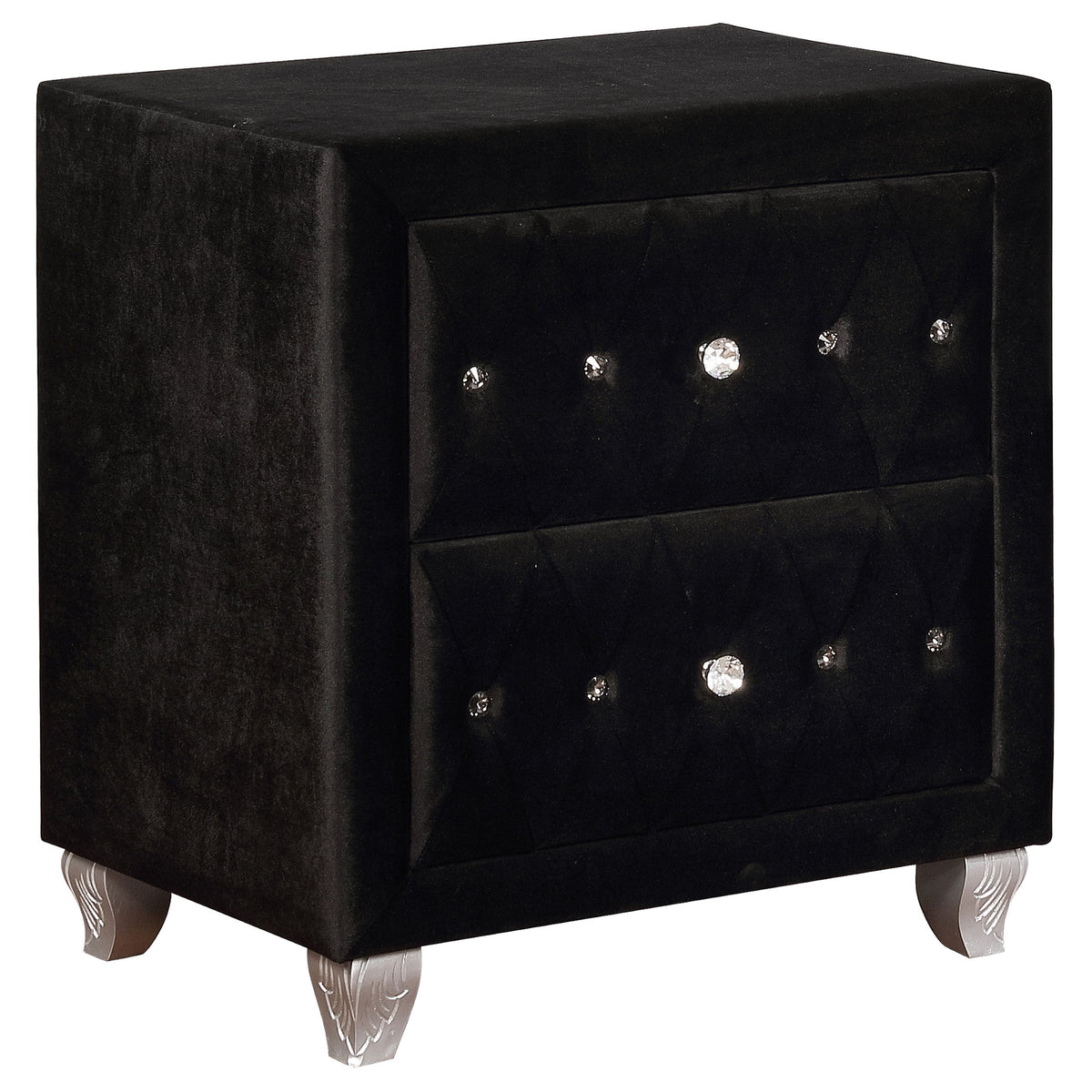 Deanna 2-drawer Rectangular Nightstand Black