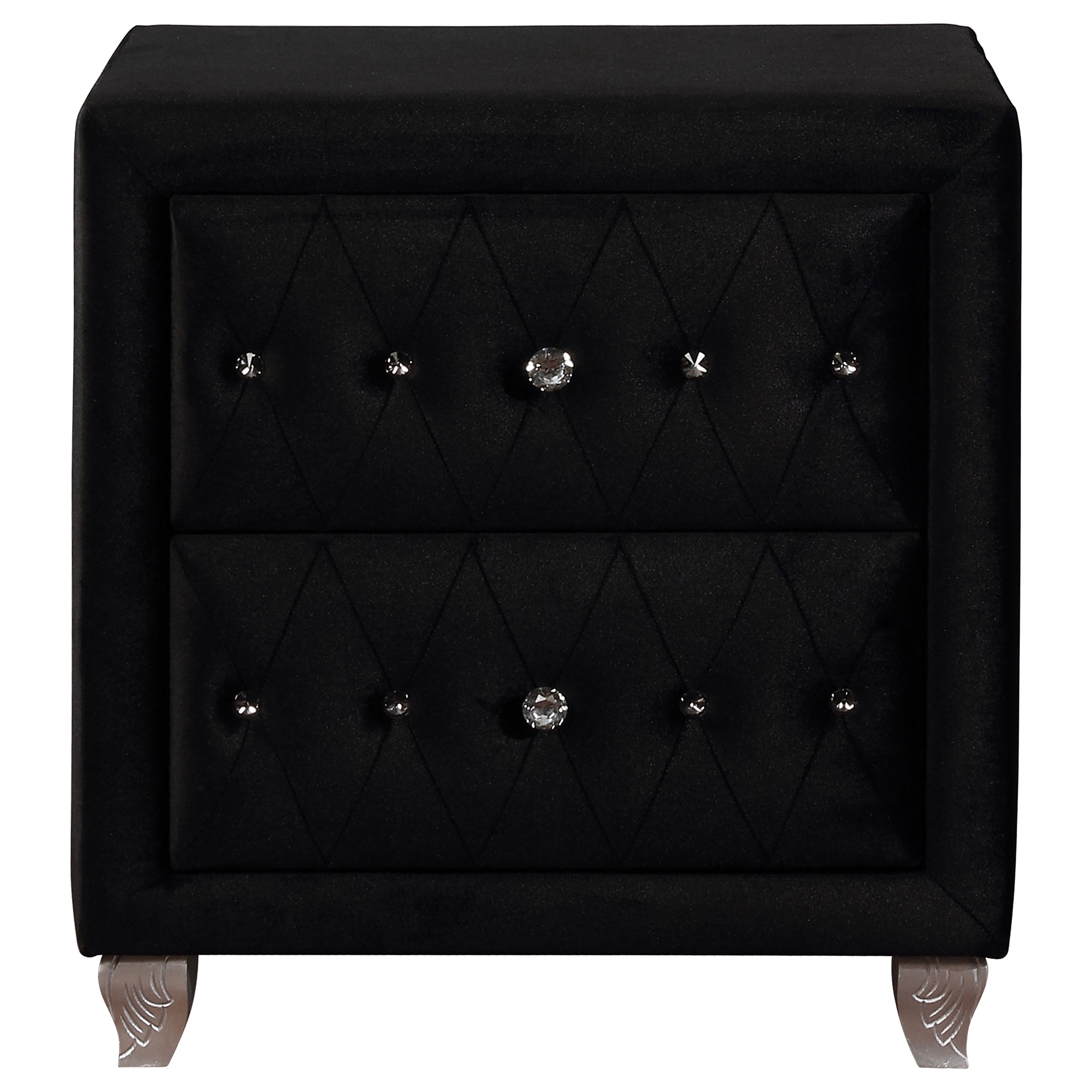 Deanna 2-drawer Rectangular Nightstand Black