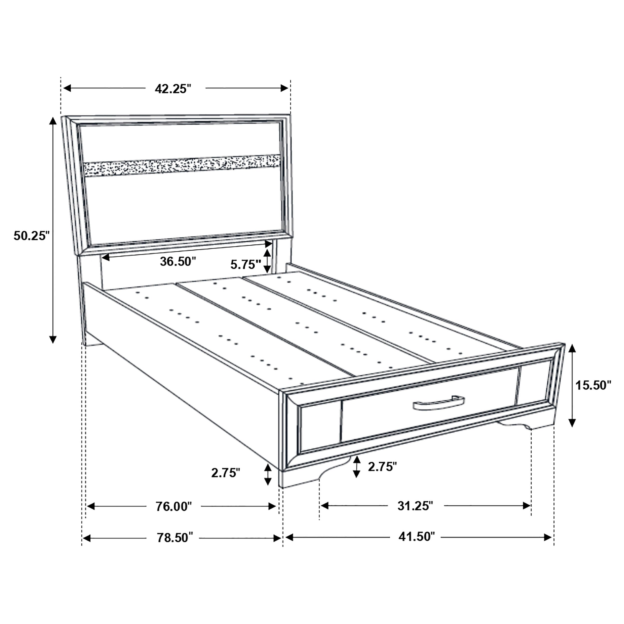 Miranda  2-drawer Storage Bed Black