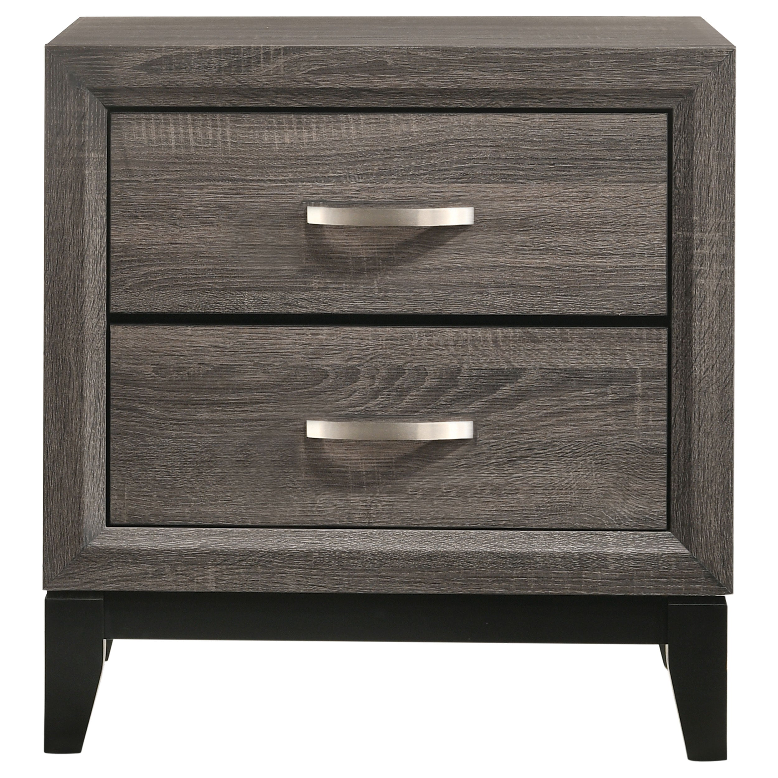 Watson 2-drawer Nightstand Grey Oak and Black