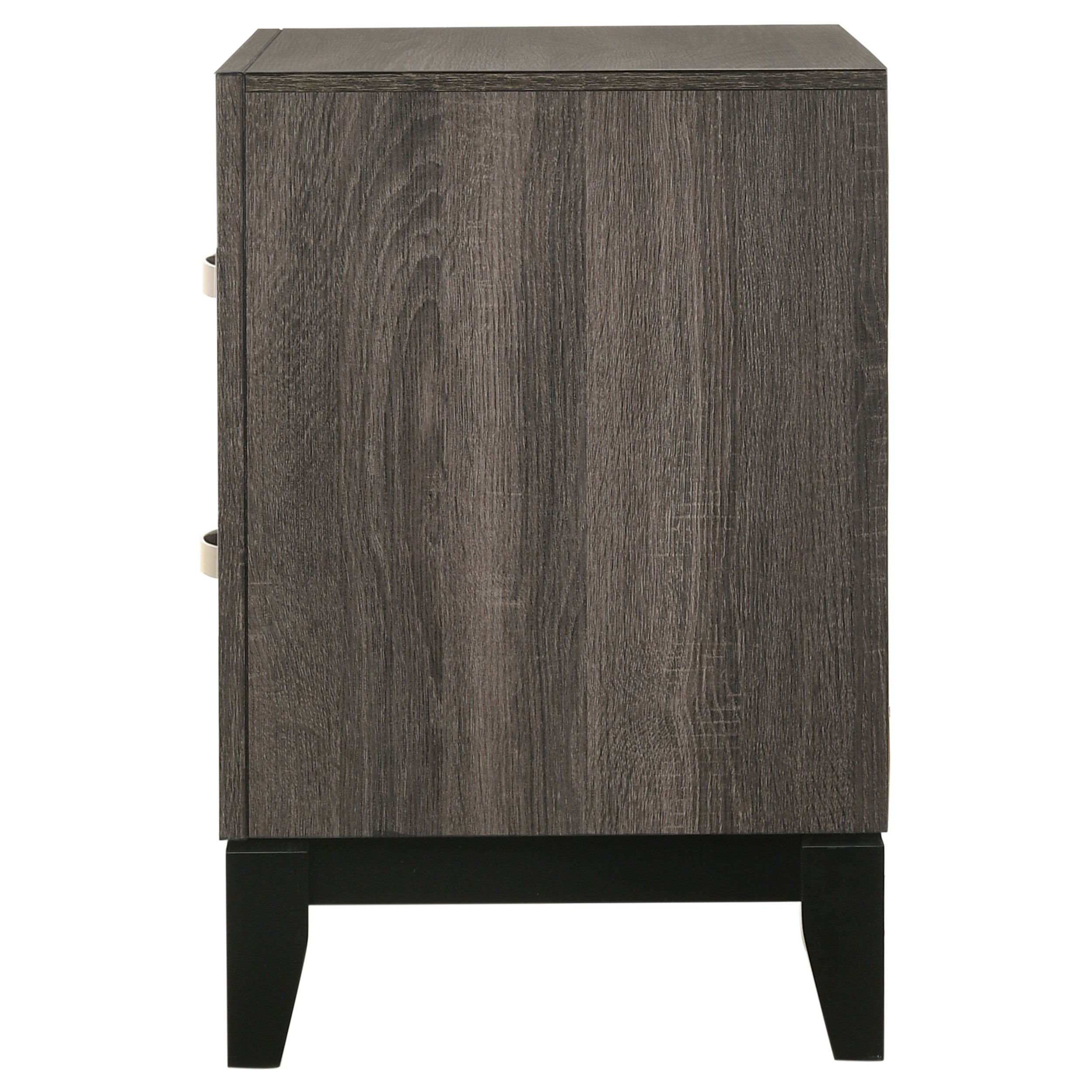 Watson 2-drawer Nightstand Grey Oak and Black