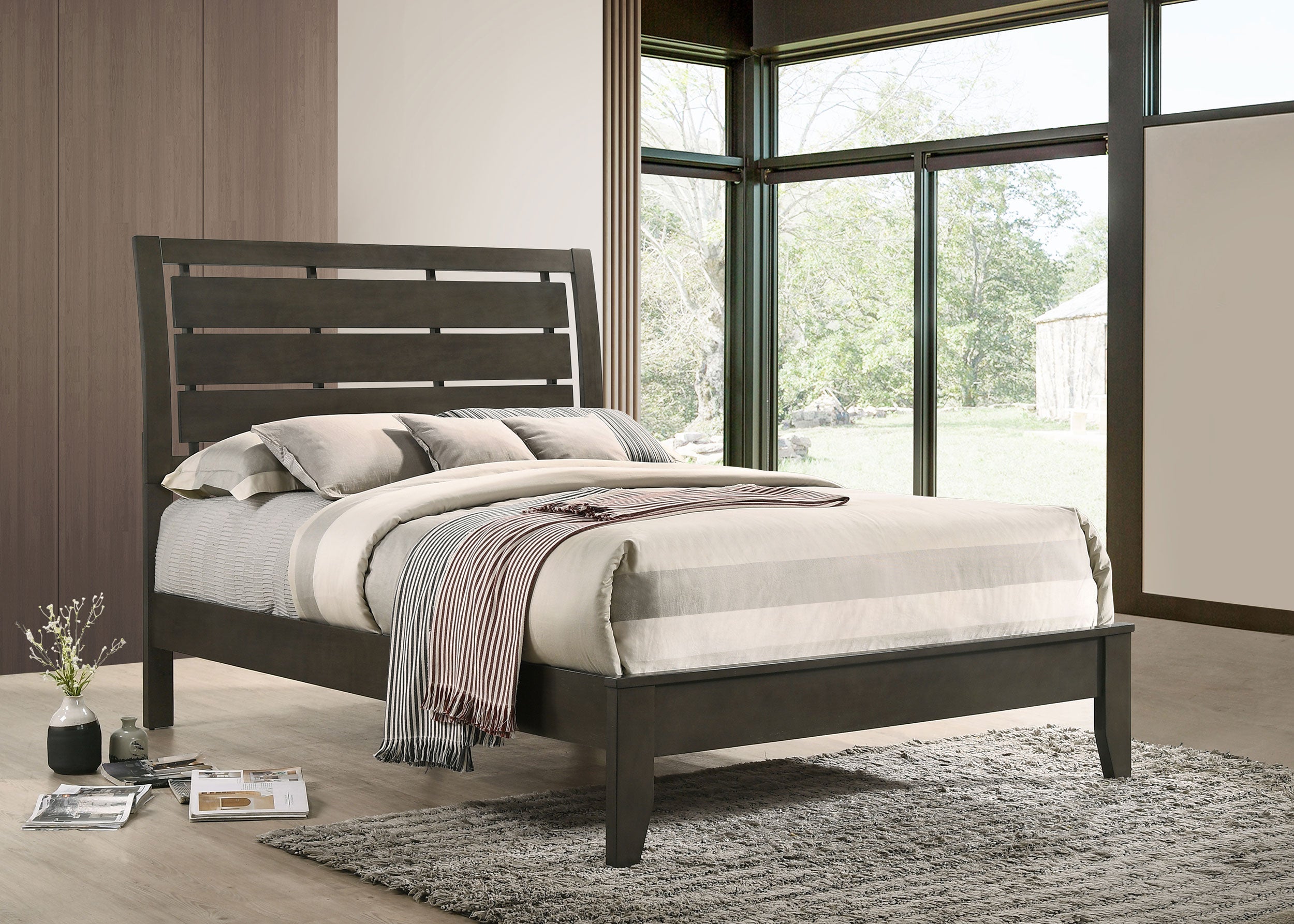 Serenity  Panel Bed Mod Grey