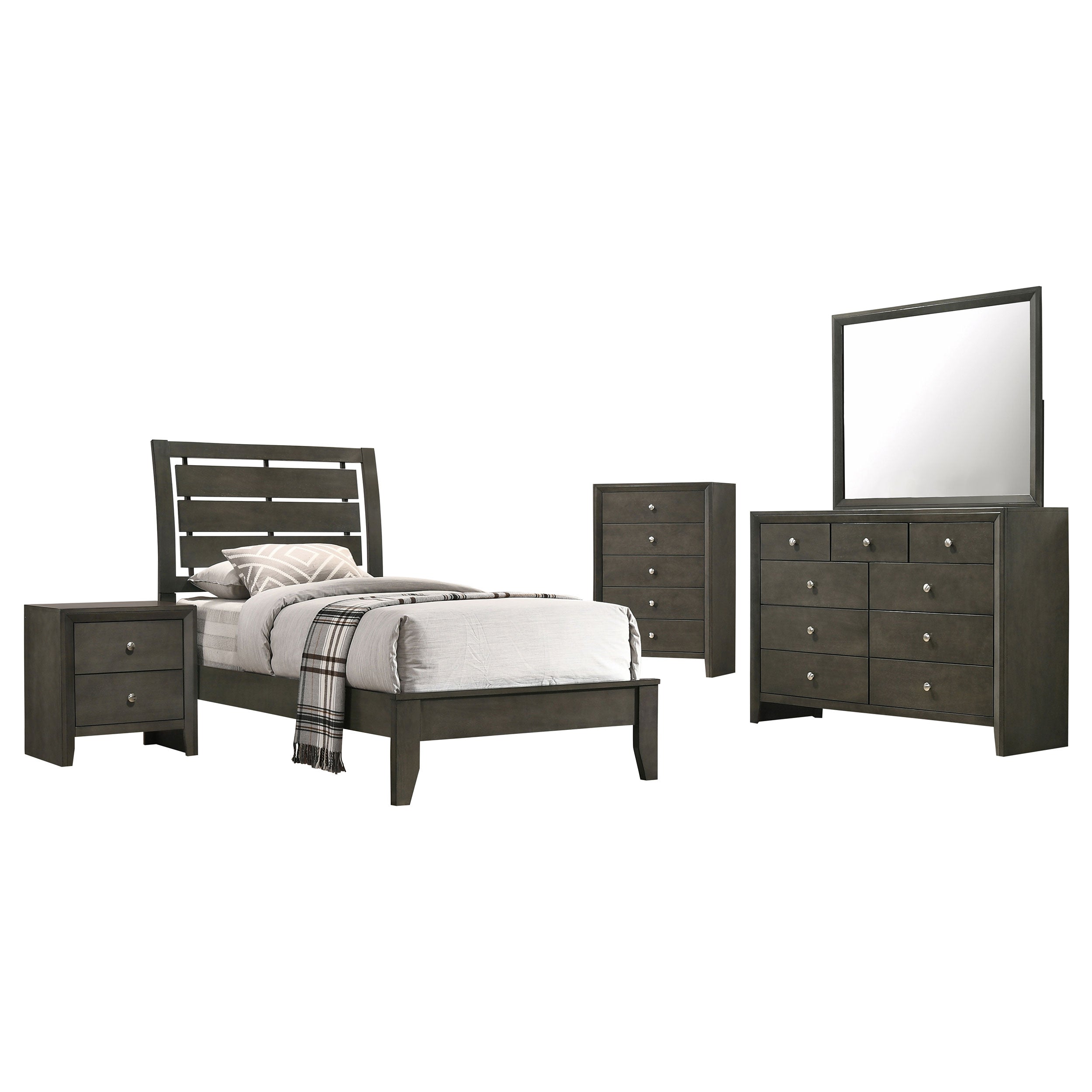 Serenity   Sleigh Bedroom Set Mod Grey