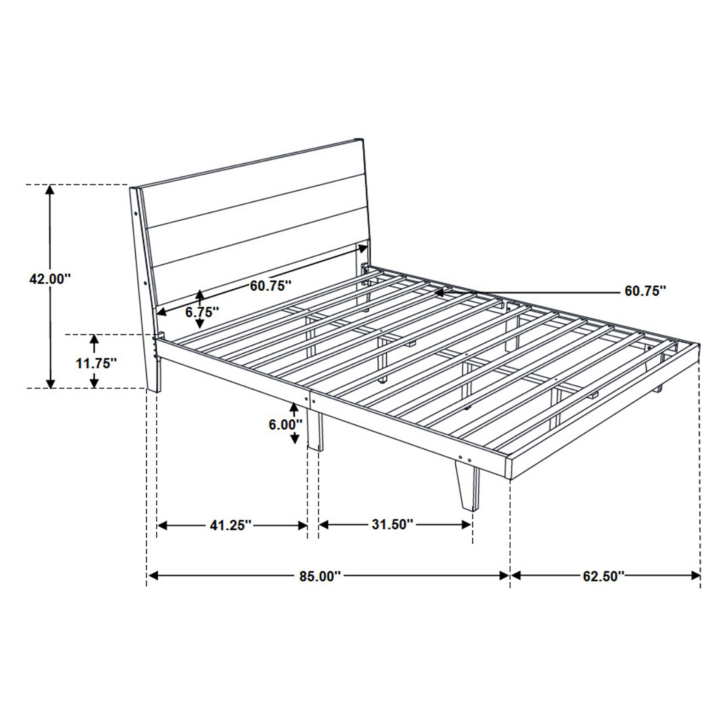 Mays Upholstered  Platform Bed Walnut Brown and Grey