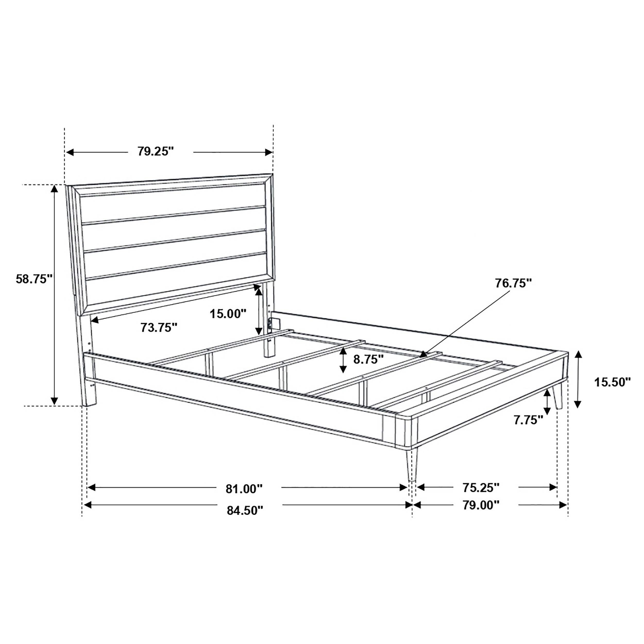 Ramon Wood Eastern King Panel Bed Metallic Sterling