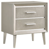 Ramon 2-drawer Nightstand Metallic Sterling