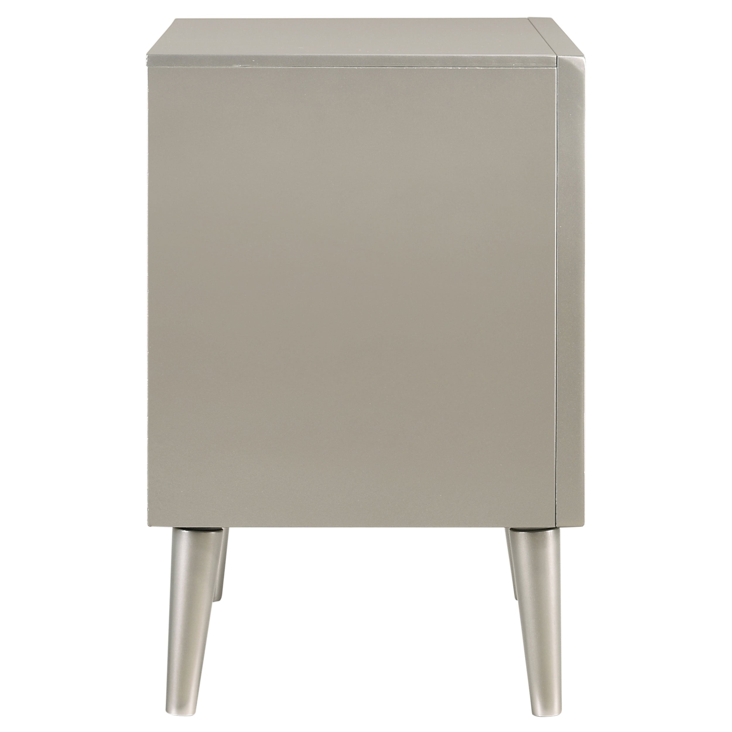 Ramon 2-drawer Nightstand Metallic Sterling