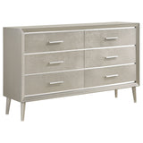 Ramon 6-drawer Dresser with Mirror Metallic Sterling