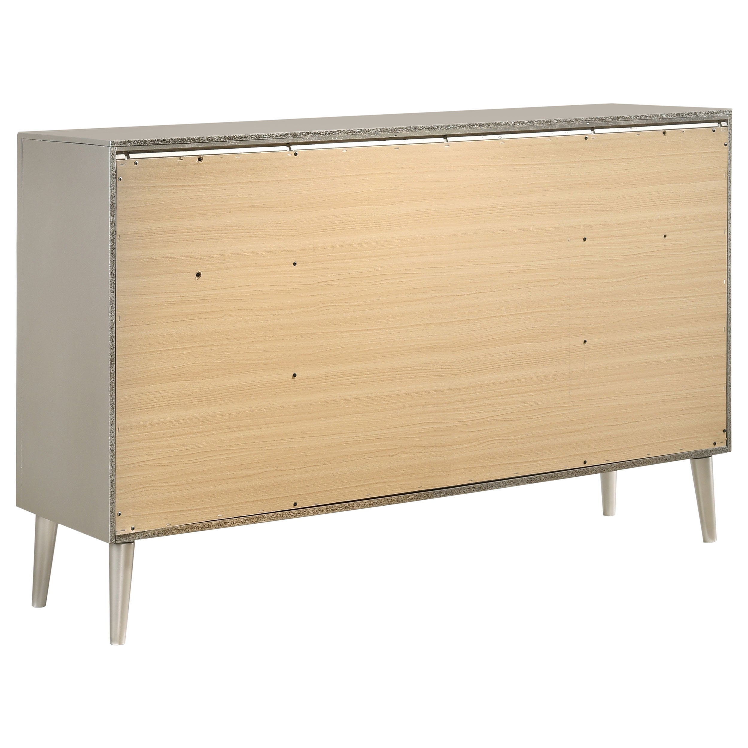 Ramon 6-drawer Dresser with Mirror Metallic Sterling