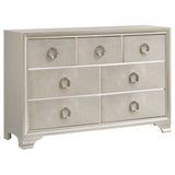 Salford 7-drawer Dresser with Mirror Metallic Sterling