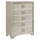 Salford 5-drawer Chest Metallic Sterling