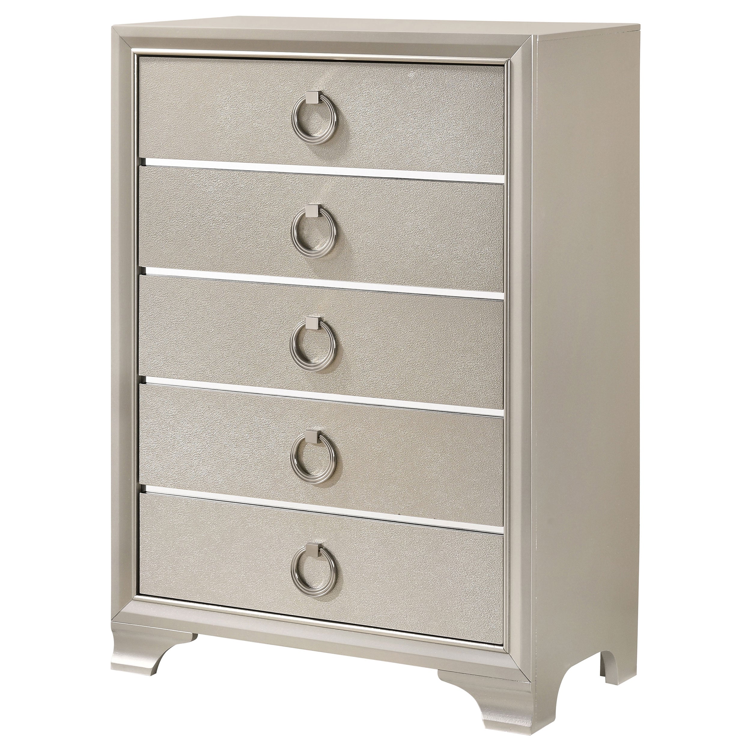 Salford 5-drawer Chest Metallic Sterling