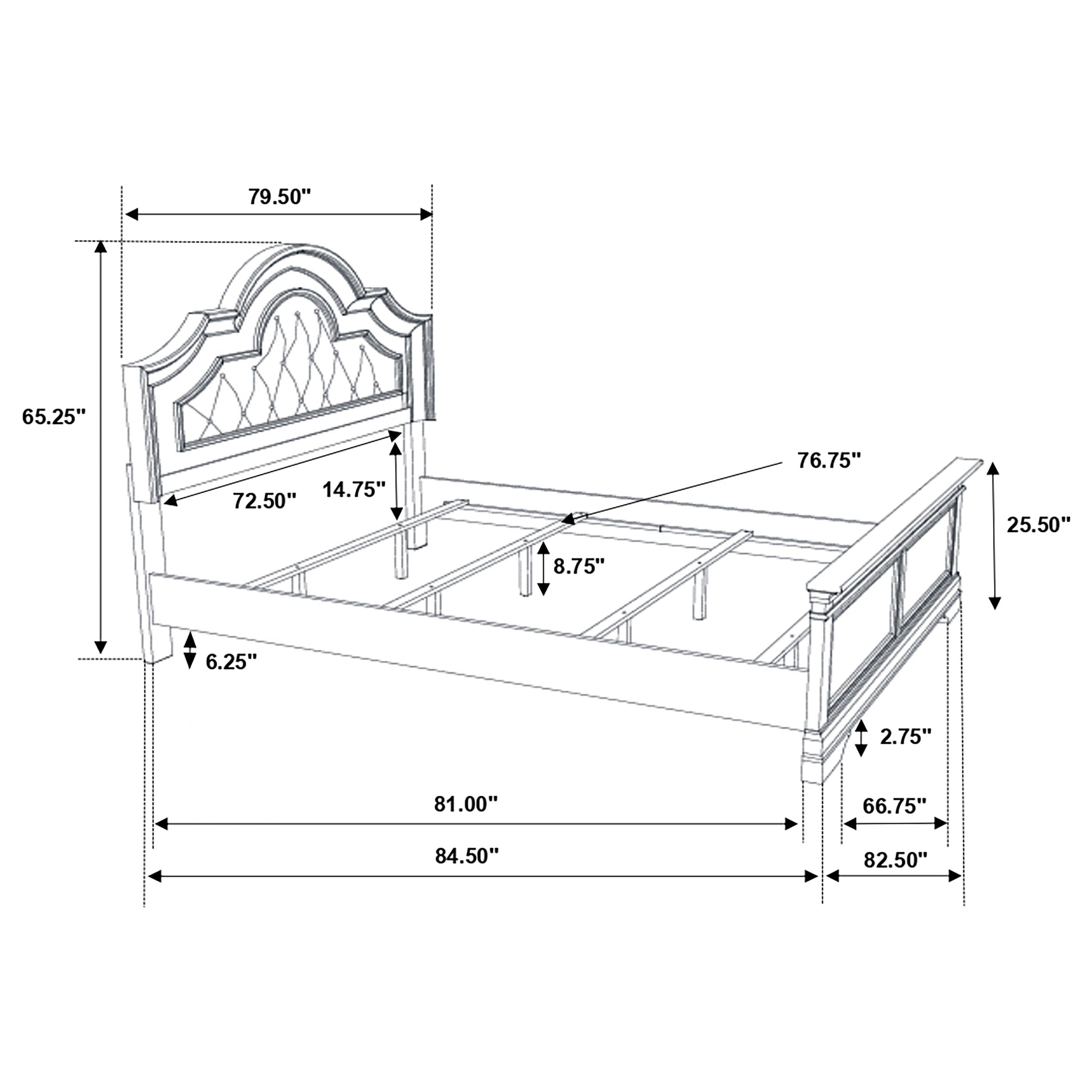 Manchester Bedroom Set with Upholstered Arched Headboard Wheat