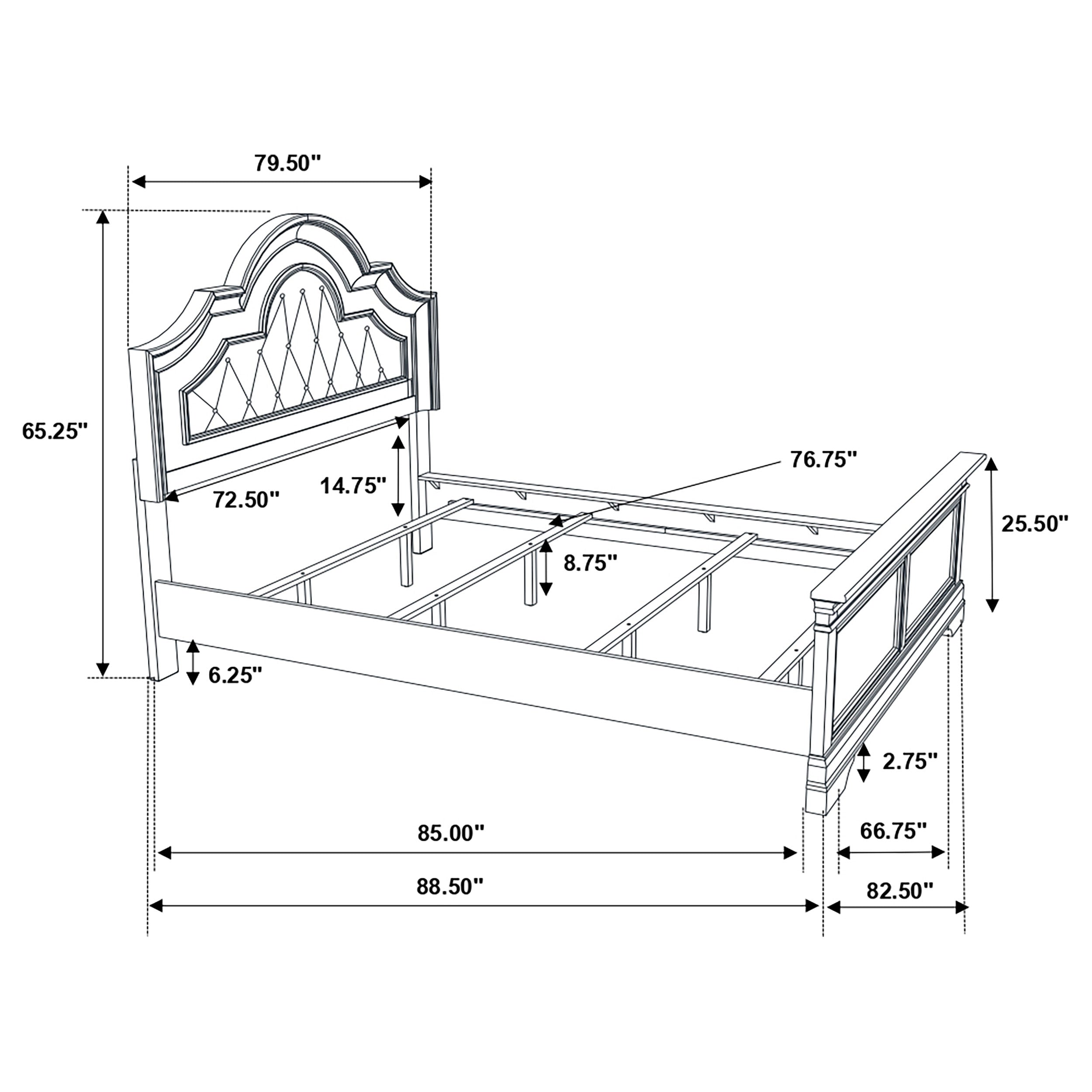 Manchester Bedroom Set with Upholstered Arched Headboard Wheat