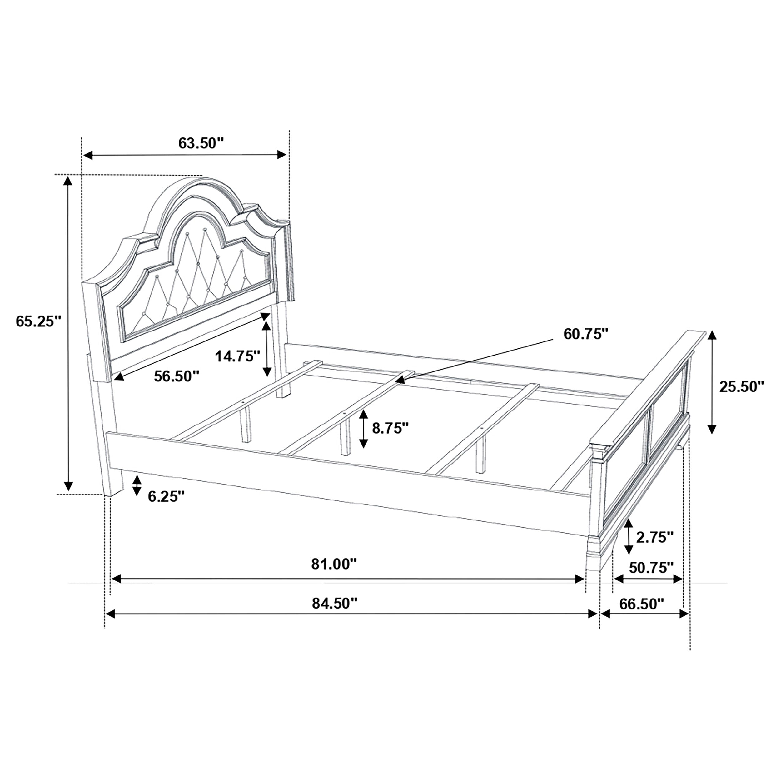 Manchester Bedroom Set with Upholstered Arched Headboard Wheat