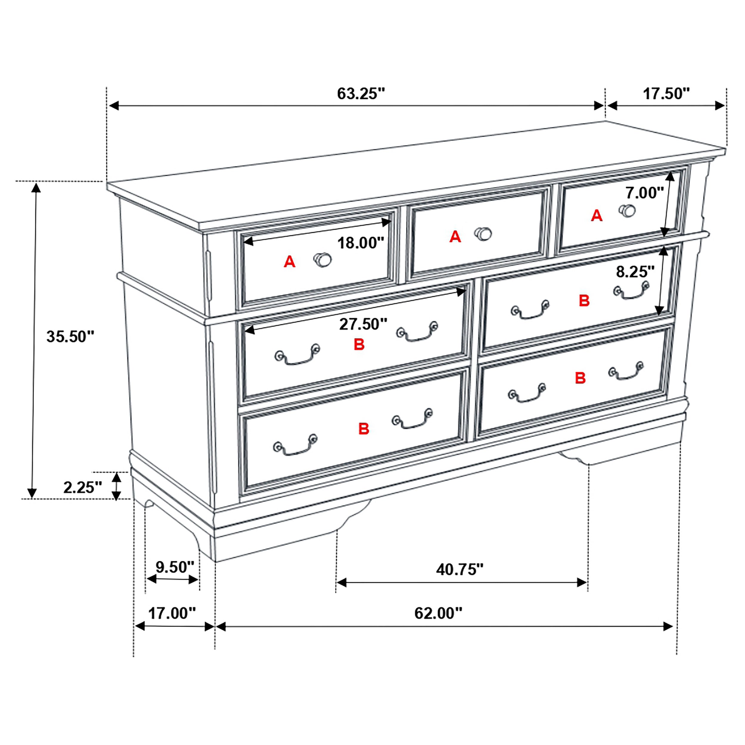 Manchester 7-drawer Dresser Wheat