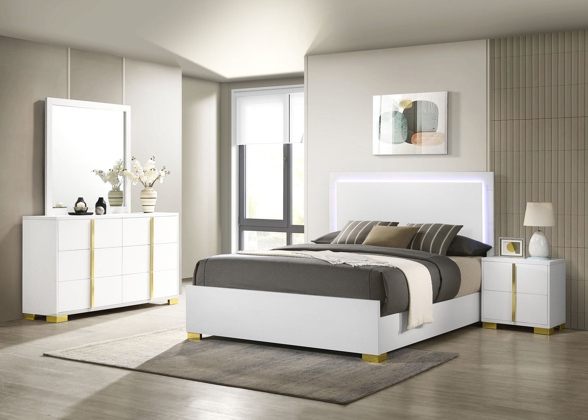 Marceline   Bedroom Set with LED Headboard White