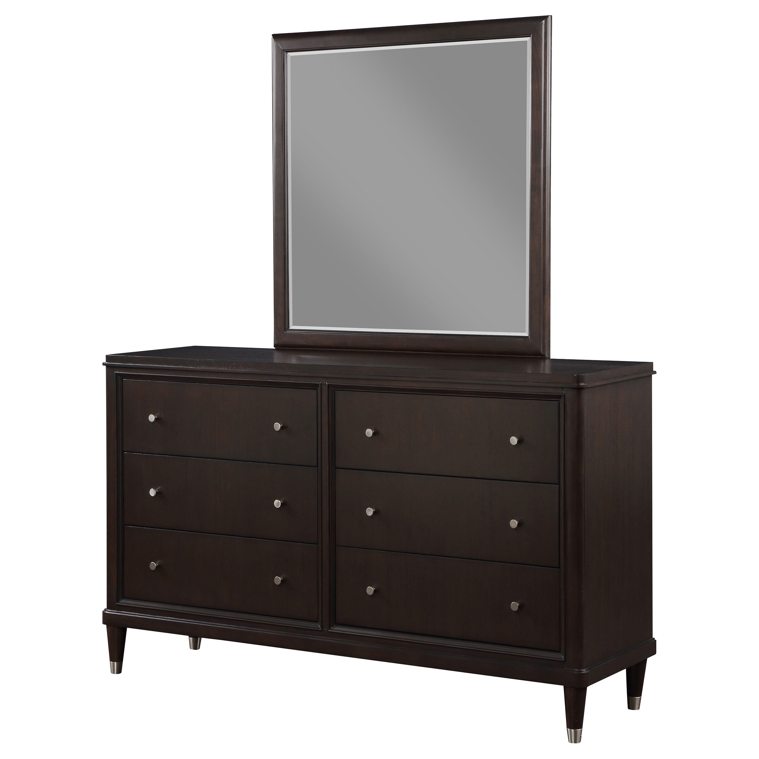 Emberlyn 6-drawer Bedroom Dresser with Mirror Brown