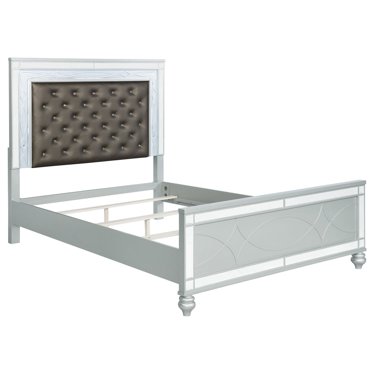 Gunnison  Panel Bed with LED Lighting Silver Metallic