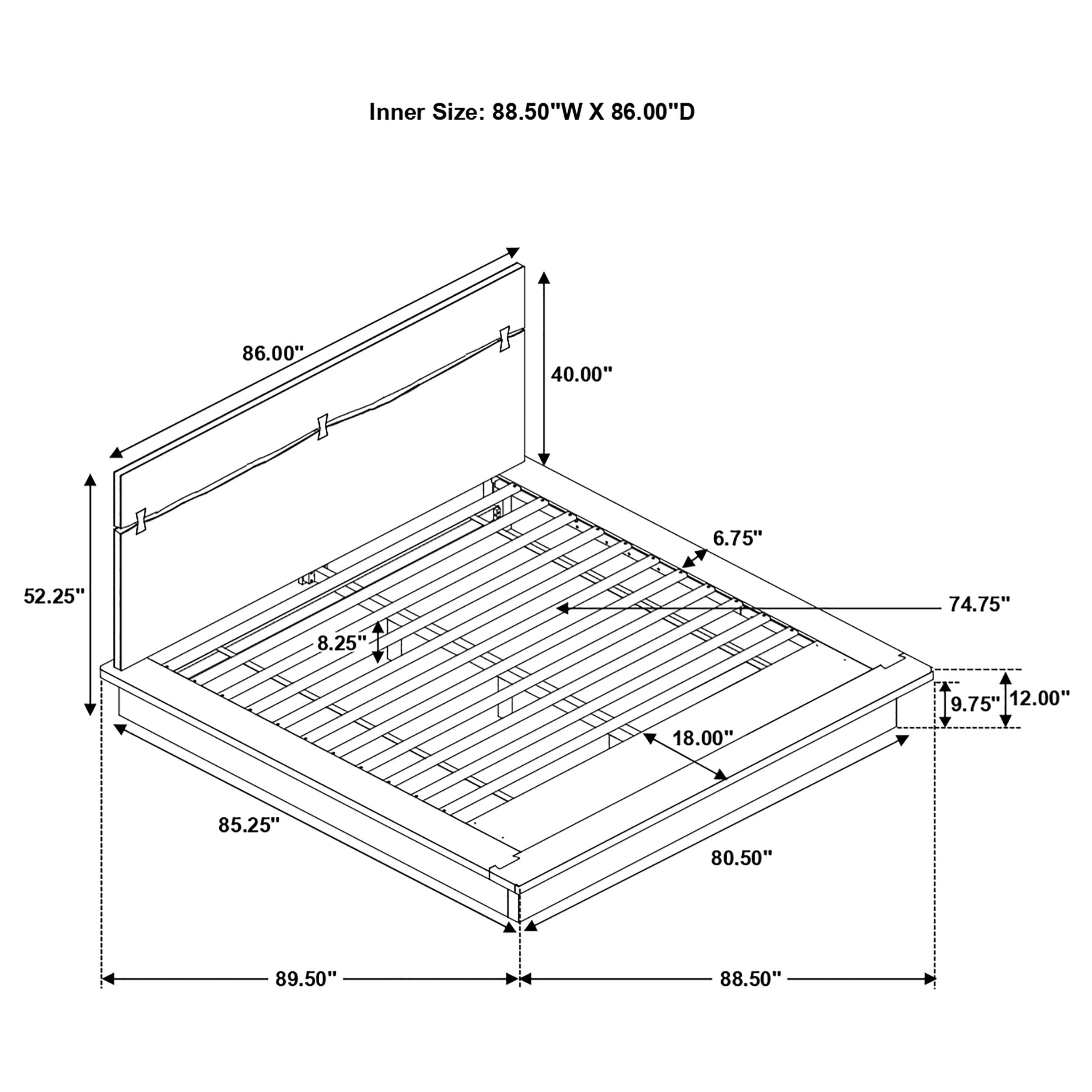 Winslow  Bed Smokey Walnut and Coffee Bean