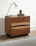 Winslow 2-drawer Nightstand Smokey Walnut and Coffee Bean