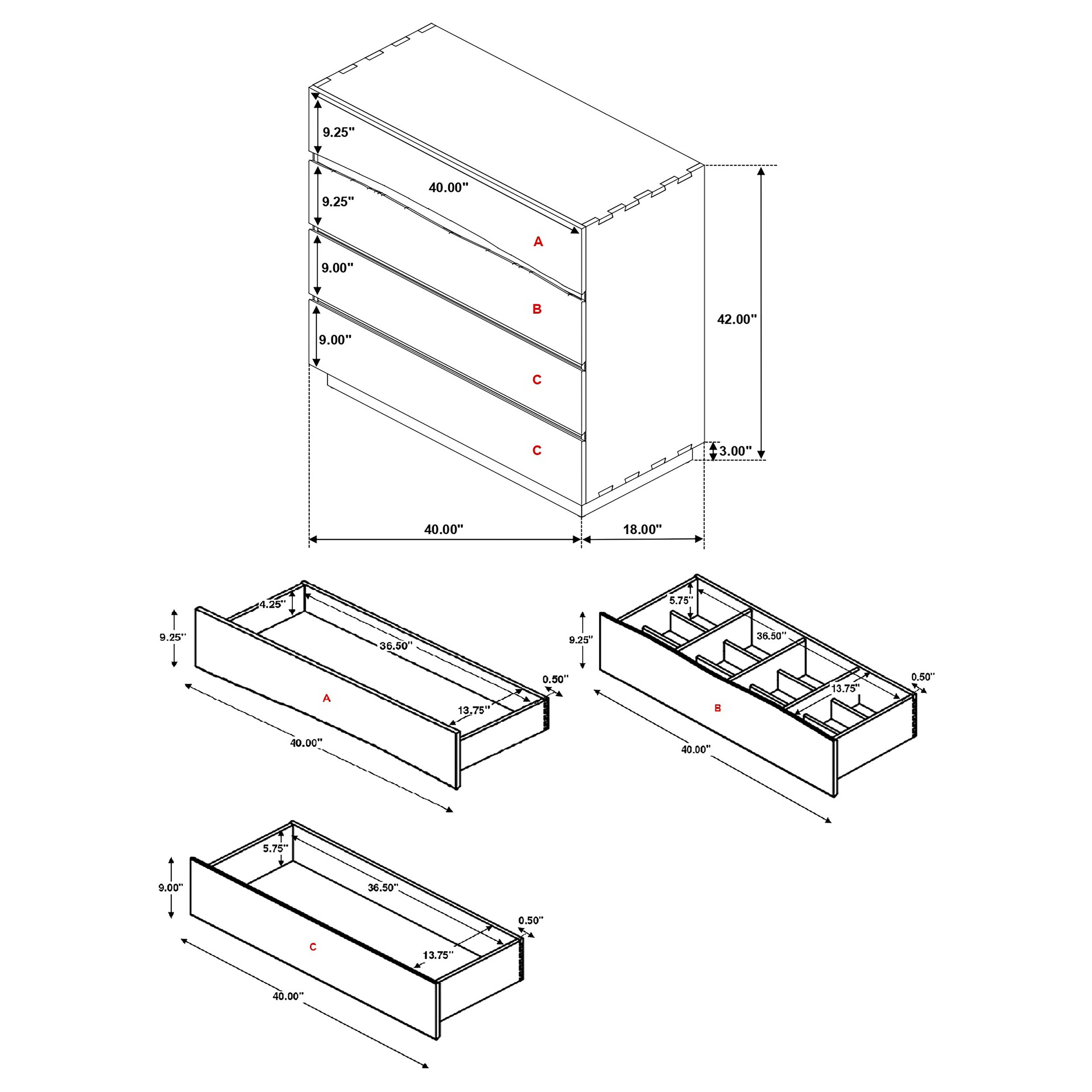 Winslow 4-drawer Chest Smokey Walnut and Coffee Bean